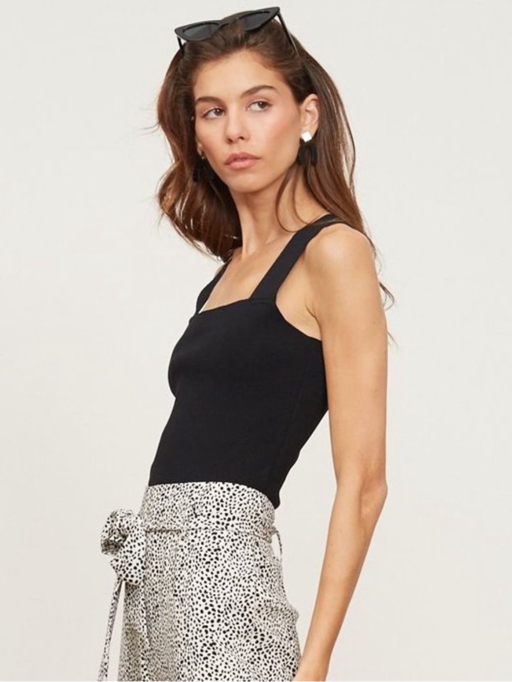 NWT Lucy Paris Jasmine Knit Tank in Black - Size Medium
